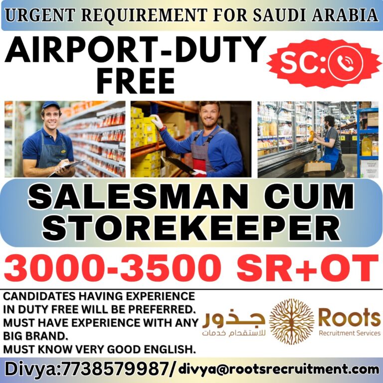 Saudi Arabia Job Vacancy - Urgent Hiring at Roots Recruitment Services 2 Saudi Arabia Job Vacancy – Urgent Hiring at Roots Recruitment Services