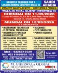 Saudi Arabia Mining Jobs – Walk-in Interview in Chennai & Mumbai