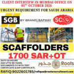 Saudi Arabia Scaffolders Job Vacancy – Roots Recruitment