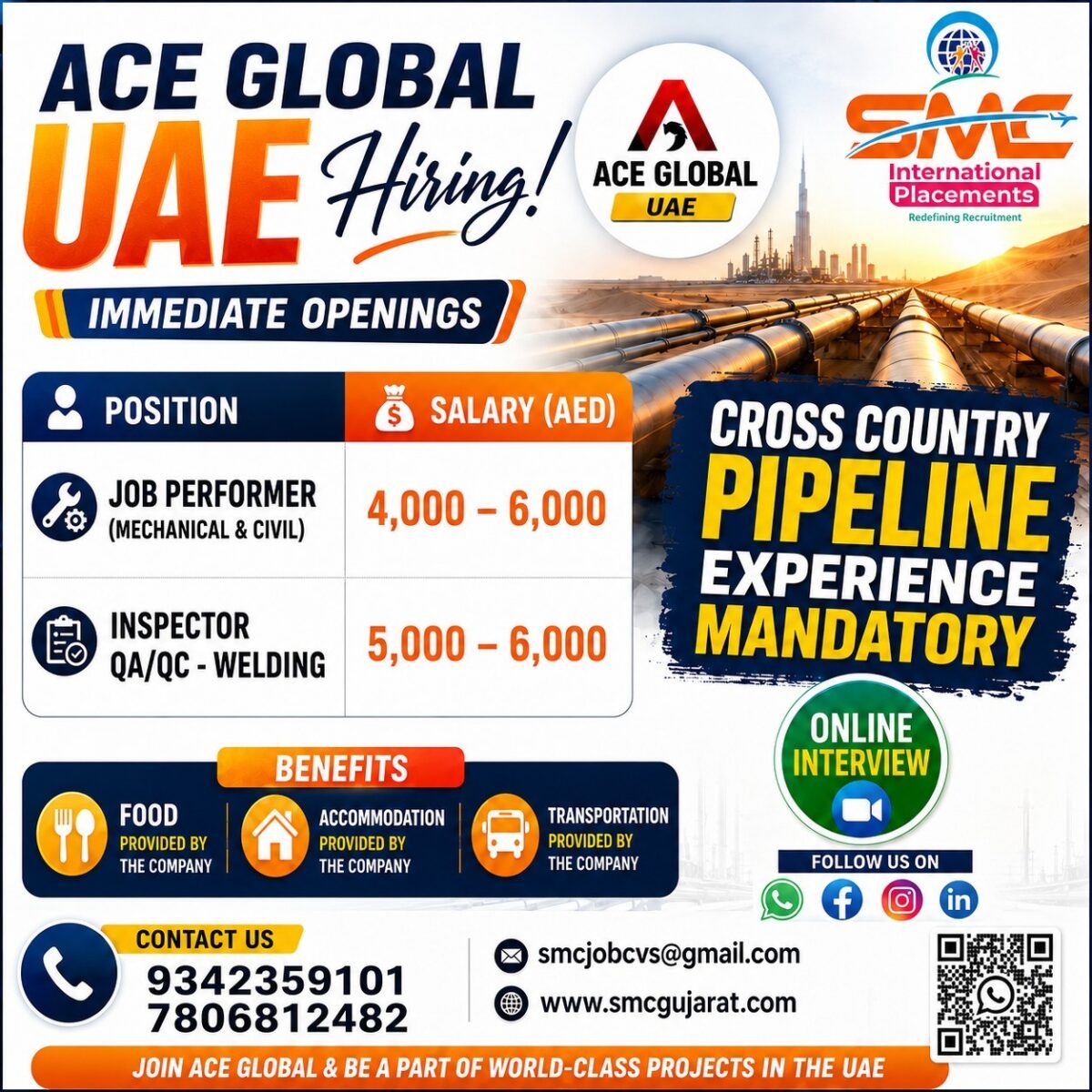 UAE Job Vacancy – Urgent Hiring at Ace Global