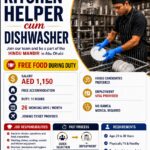 UAE Job Vacancy – Kitchen Helper cum Dishwasher at Golden Manpower