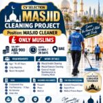 UAE Job Vacancy – Masjid Cleaner at Golden Manpower