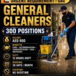 UAE Job Vacancy – General Cleaners Urgently Required