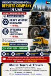 UAE Job Vacancy – Heavy Vehicle Mechanic & Tyreman Jobs