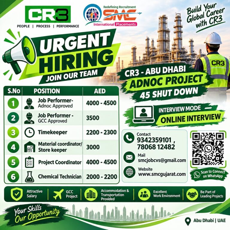UAE Job Vacancy - Urgent Hiring by SMC International 4 UAE Job Vacancy – Urgent Hiring by SMC International