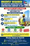 URGENTLY REQUIRED FOR REPUTED INFRASTRUCTURE CONSTRUCTION COMPANY IN UAE