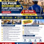 UAE Job Vacancy – Sulphur Recovery Unit Plant Operators