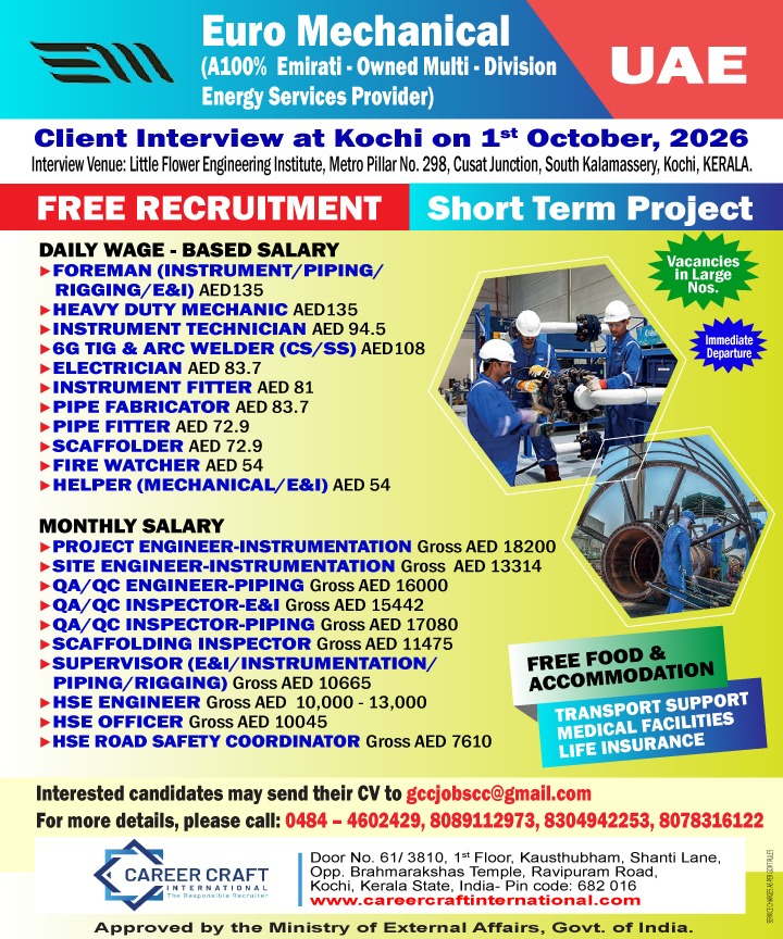 UAE Job Vacancy – Euro Mechanical Client Interview
