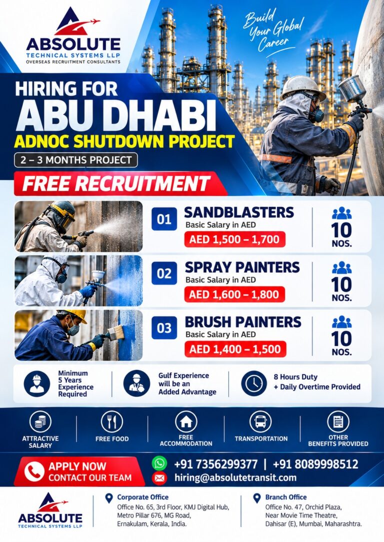 Abu Dhabi Shutdown Job Vacancy – Absolute Technical Systems