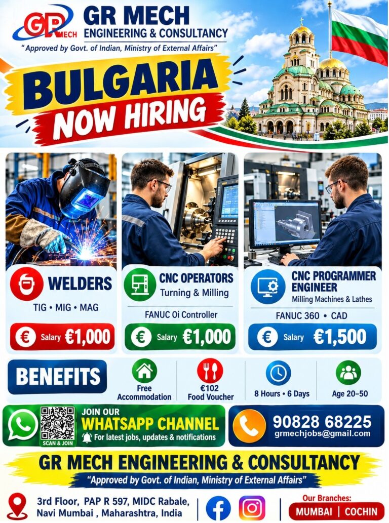 Bulgaria Job Vacancy - GR Mech Engineering & Consultancy 7 Bulgaria Job Vacancy – GR Mech Engineering & Consultancy