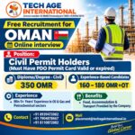 Civil Permit Holder Jobs in Oman – Online Interview and Free Recruitment