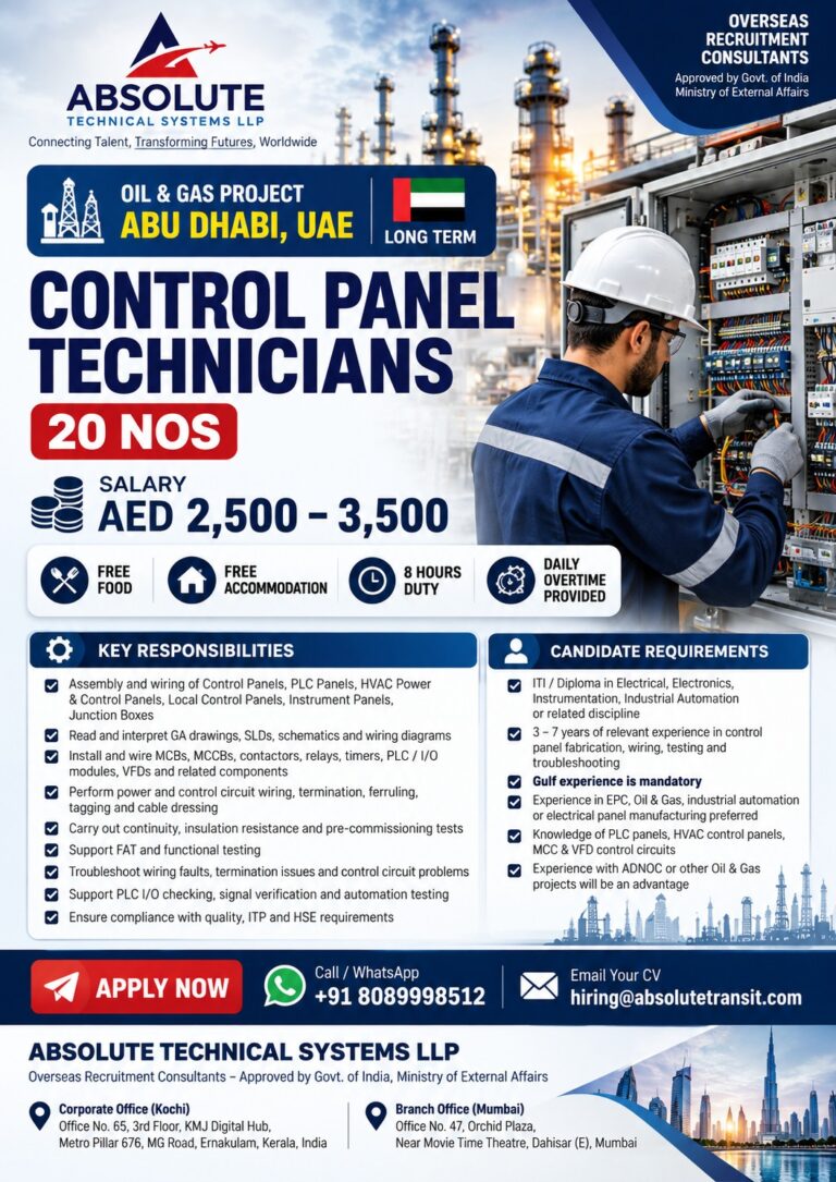 Control Panel Technician Jobs in UAE - Absolute Technical Systems 7 Control Panel Technician Jobs in UAE – Absolute Technical Systems