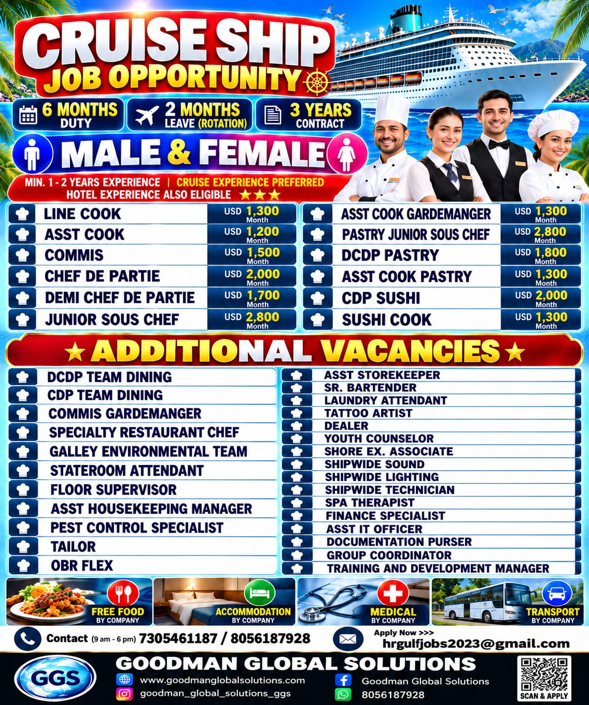 Cruise Ship Job Opportunity – Goodman Global Solutions