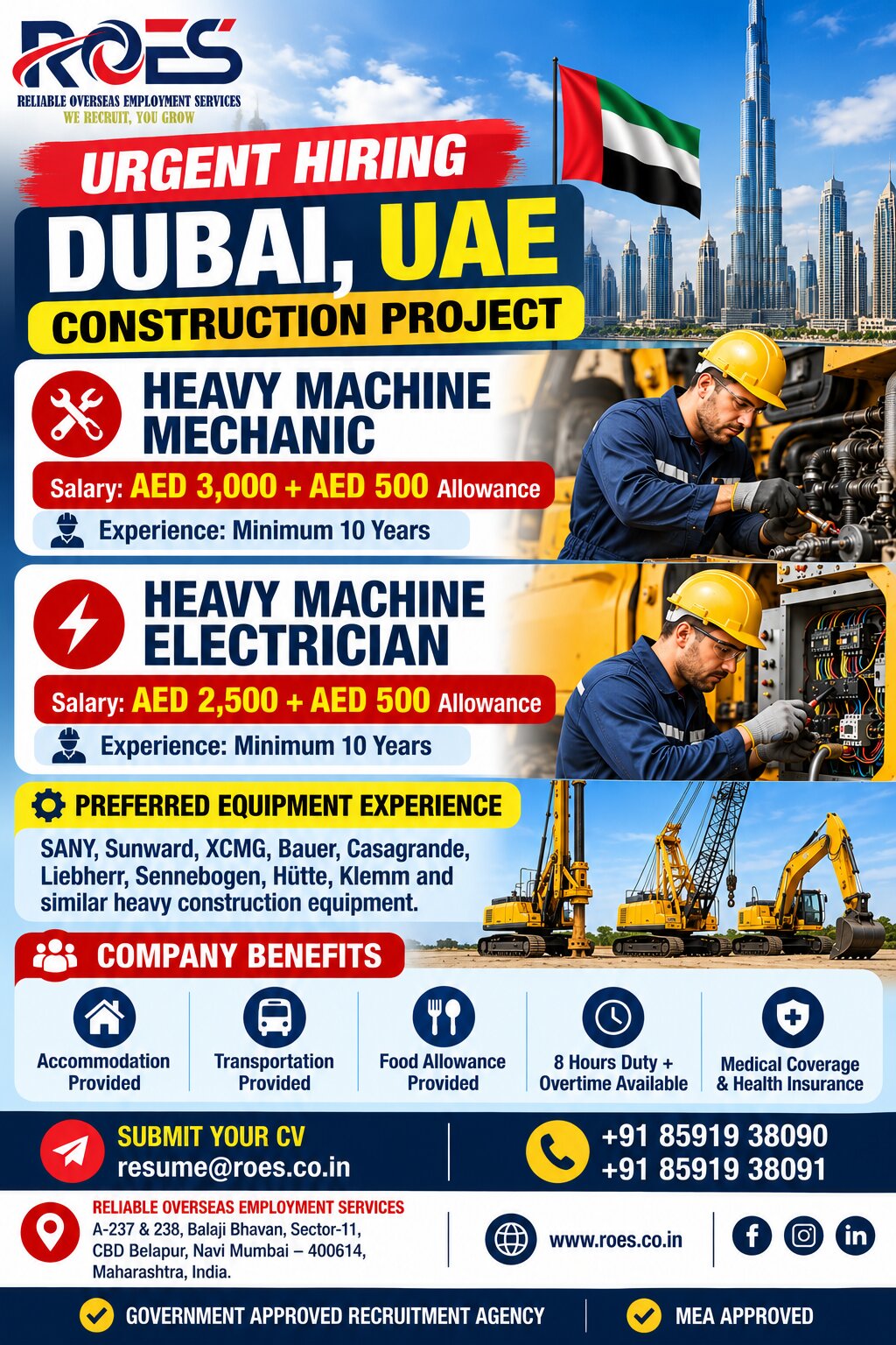 Dubai Construction Project Jobs – Urgent Hiring