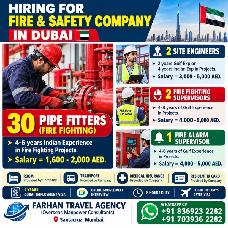 Dubai Fire Safety Jobs – Farhan Travel Agency