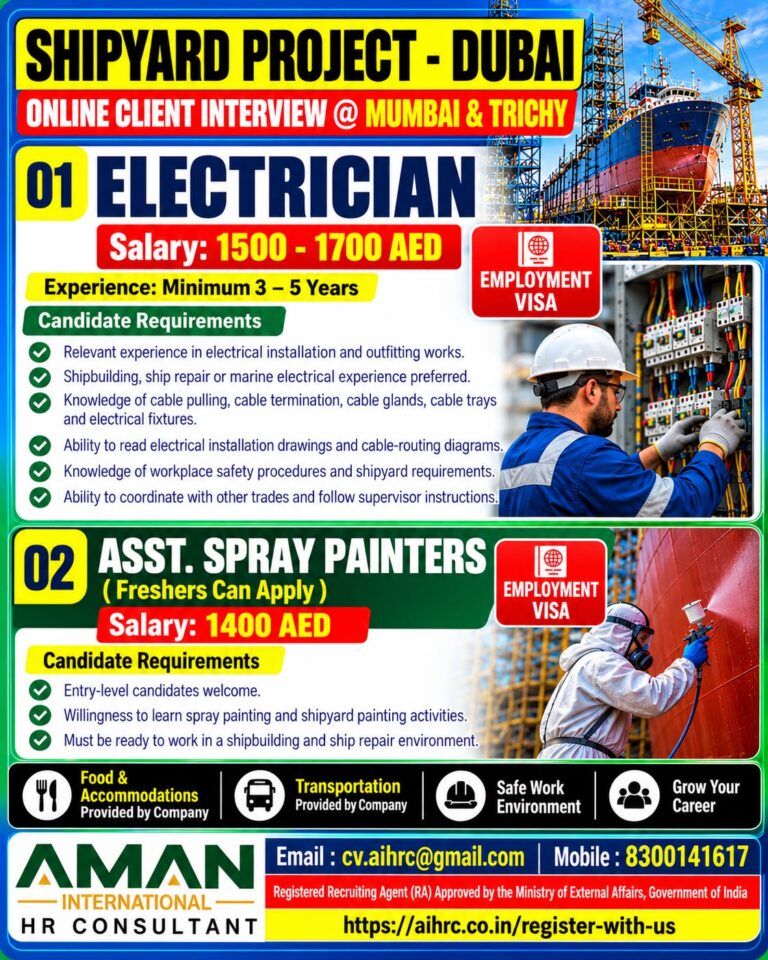 Dubai Shipyard Project Jobs - Aman International HR Consultant 2 Dubai Shipyard Project Jobs – Aman International HR Consultant