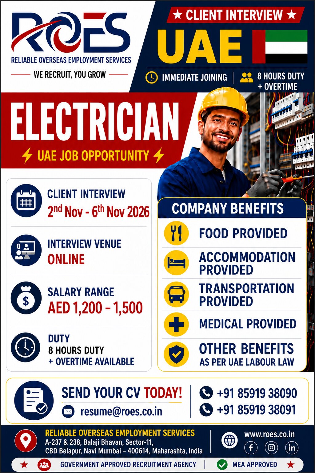 Electrician Jobs in UAE