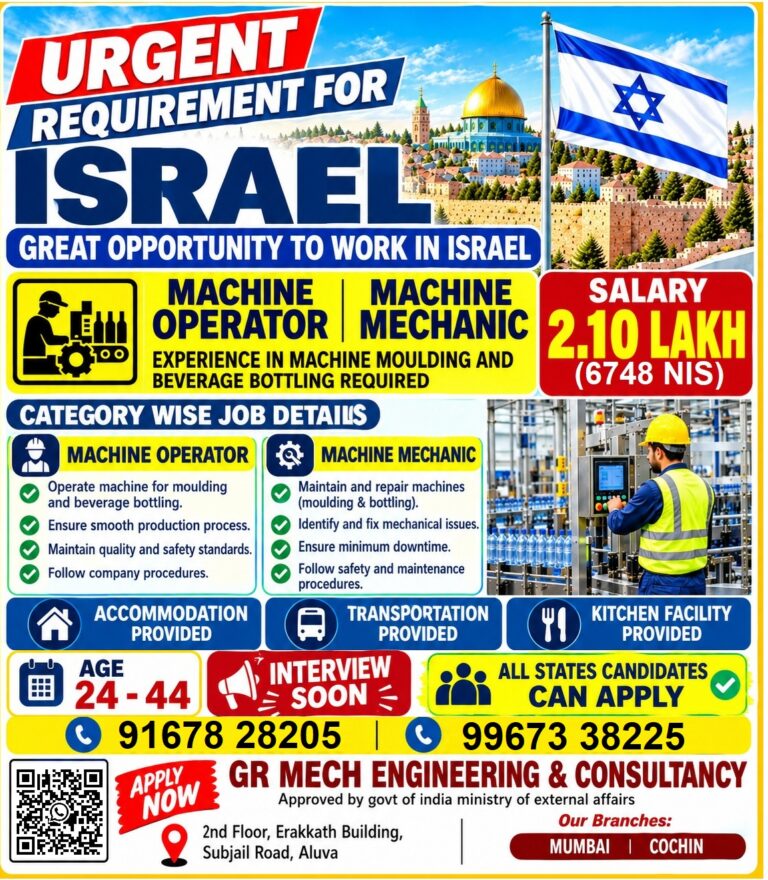 Israel Job Vacancy - Urgent Hiring for ISRAEL 1 Israel Job Vacancy – Urgent Hiring for ISRAEL