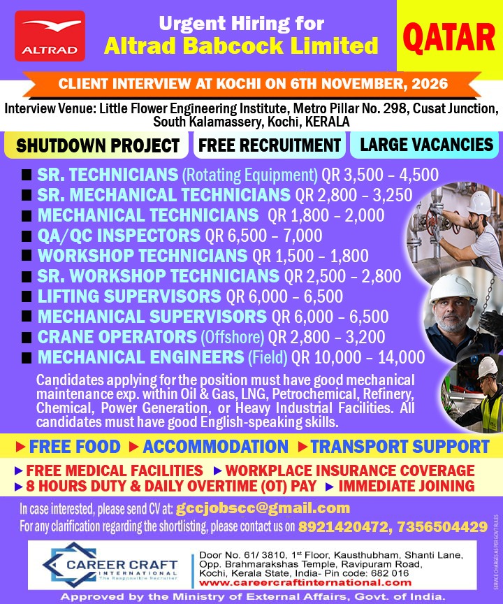 Mechanical Engineer, QA/QC Inspector and Mechanical Technician Jobs in Qatar – Client Interview