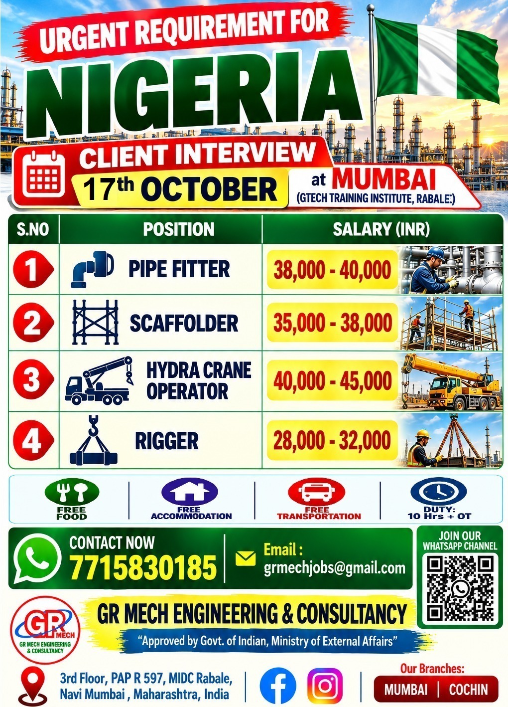 Nigeria Job Vacancy – Urgent Client Interview in Mumbai