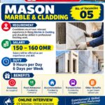 Oman Job Vacancy – Mason Marble & Cladding at Qausayn Overseas