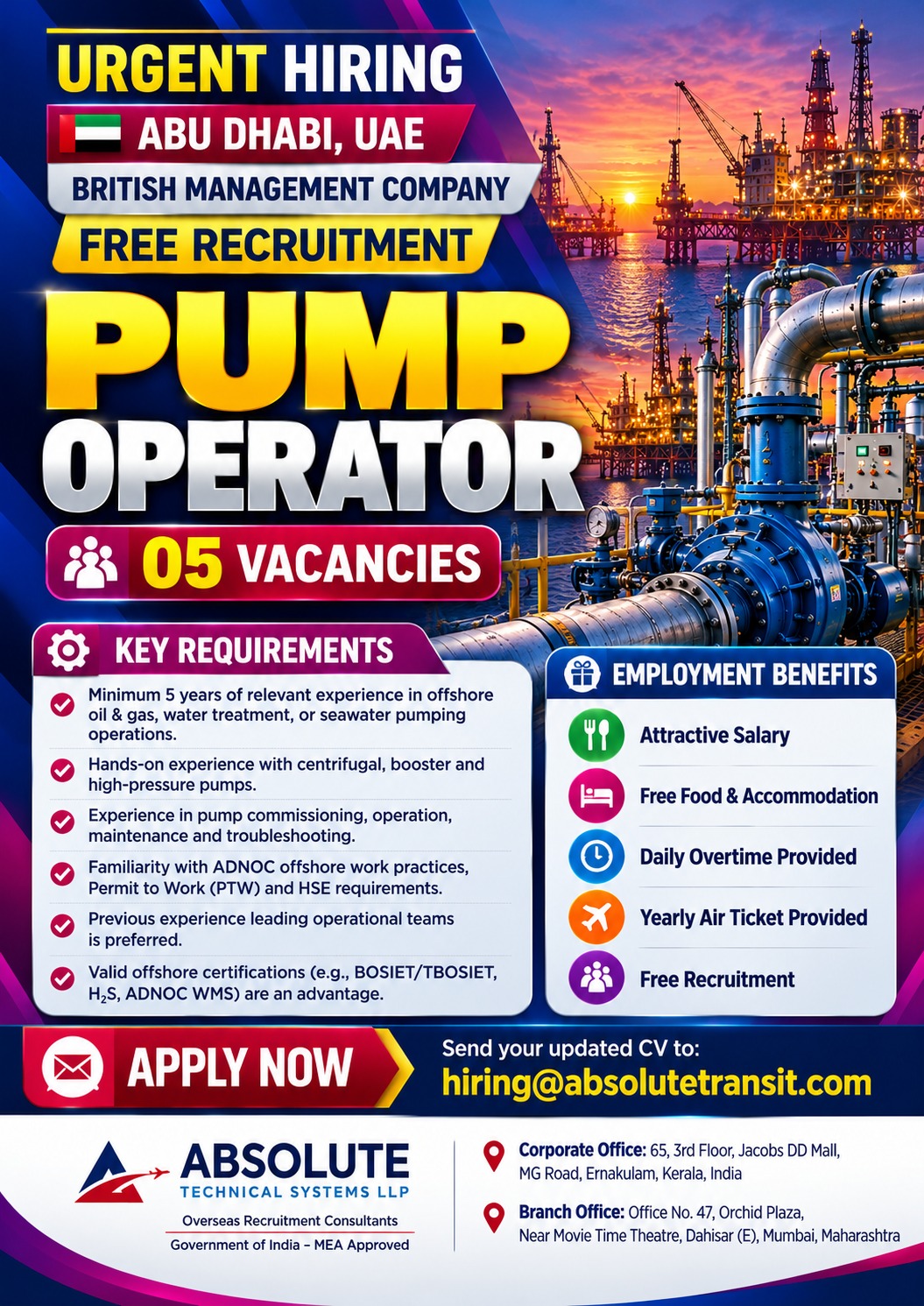 Home 7 Pump Operator Jobs in Abu Dhabi