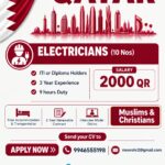 Qatar Job Vacancy – Electricians Urgently Required