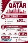 Qatar Job Vacancy – Electrician ( substation maintenance) & Driver Hiring at Meero