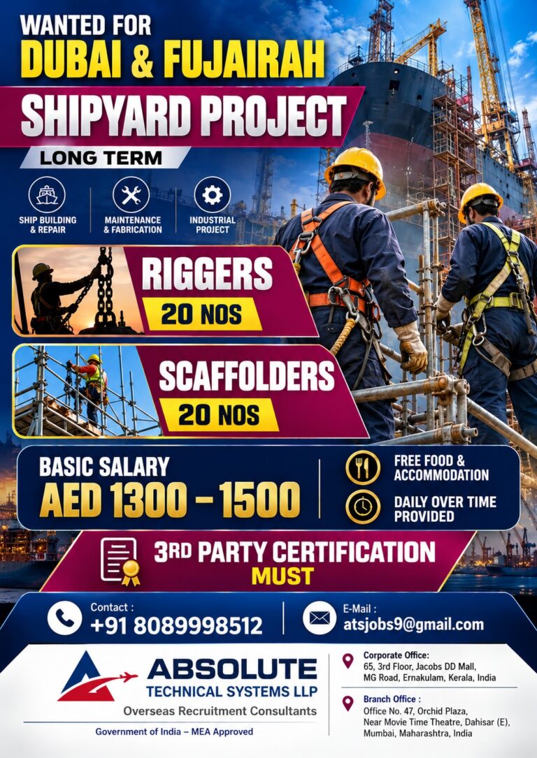 Rigger and Scaffolder Jobs in Dubai and Fujairah – Urgent Hiring