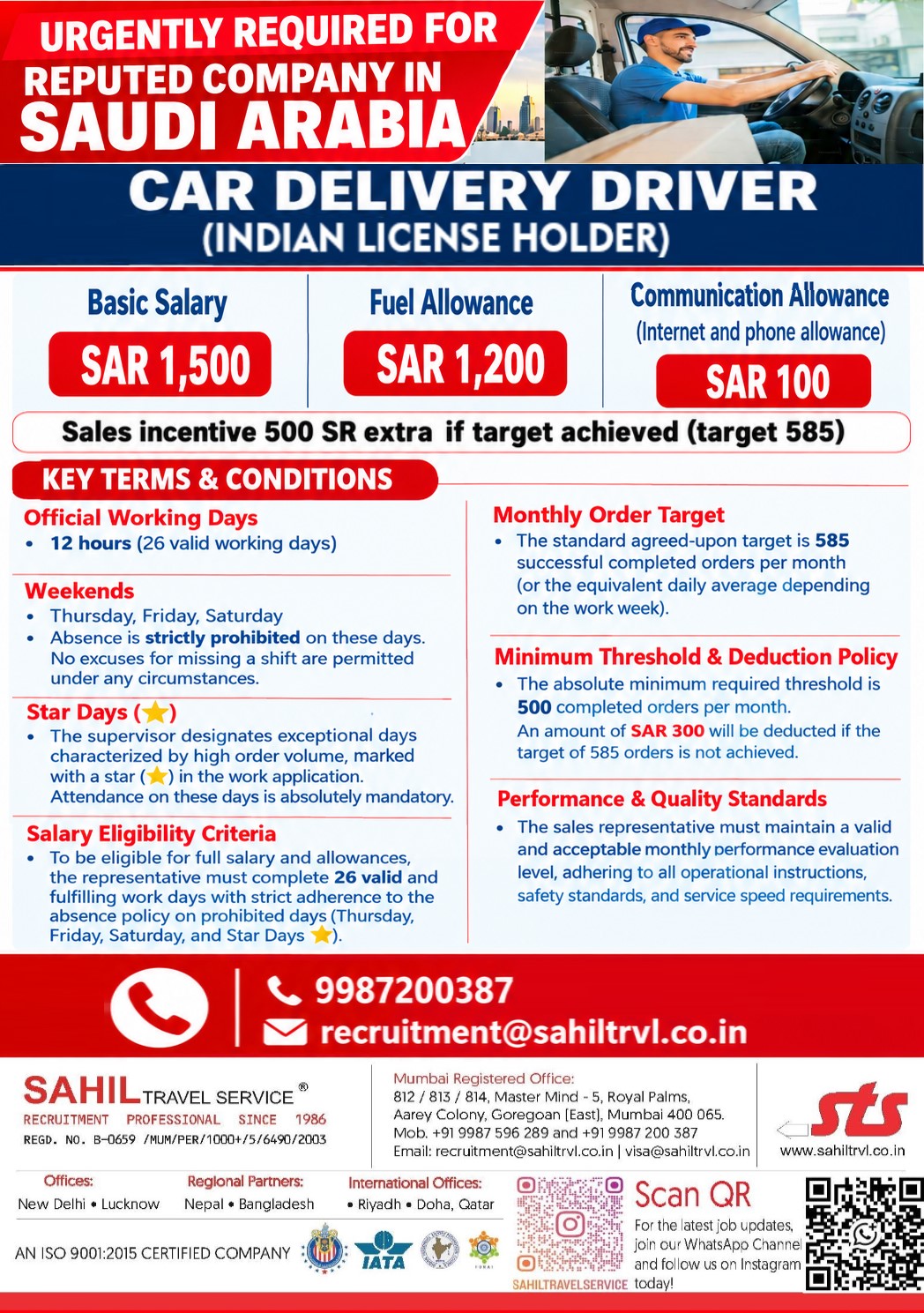 Saudi Arabia Driver Jobs – Urgent Requirement