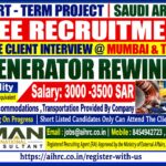 Saudi Arabia Job Vacancy – Generator Rewinder Hiring at Aman International