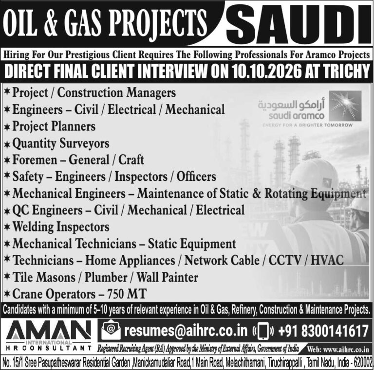 Saudi Arabia Oil and Gas Jobs - Aman International 5 Saudi Arabia Oil and Gas Jobs – Aman International