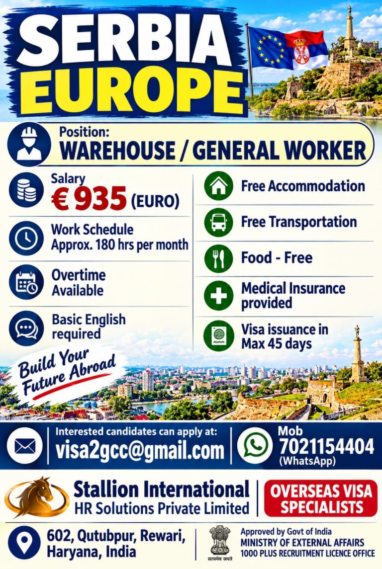 Serbia Job Vacancy – Warehouse & General Worker Jobs