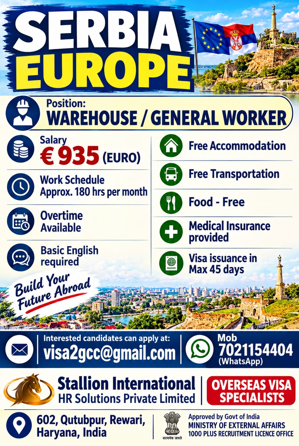 Serbia Job Vacancy – Warehouse & General Worker Jobs
