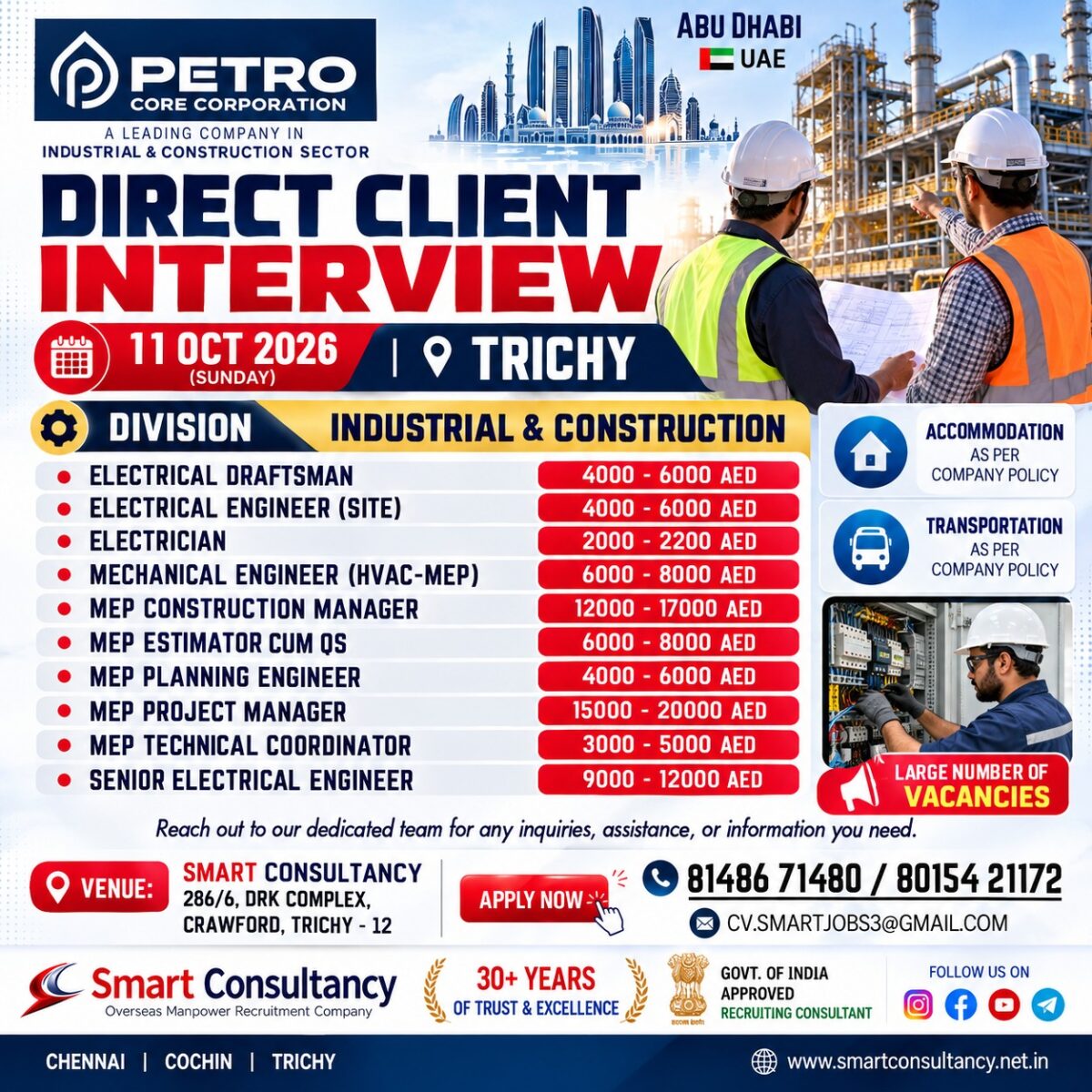 UAE Job Vacancy – Direct Client Interview at Smart Consultancy