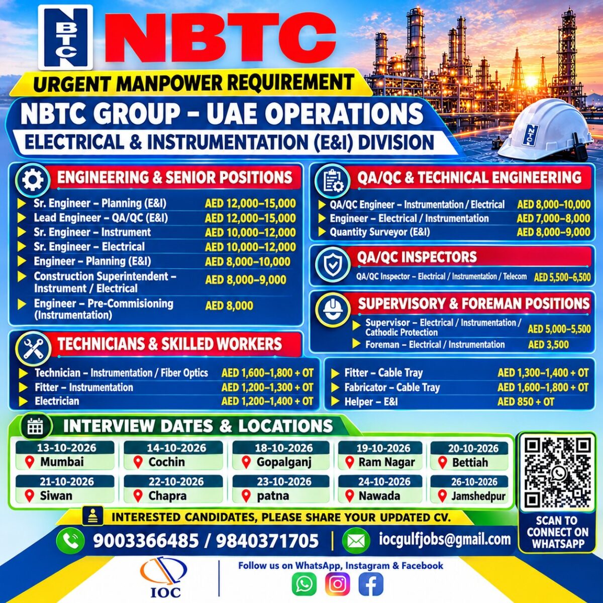 UAE Job Vacancy – Urgent Hiring at NBTC Group