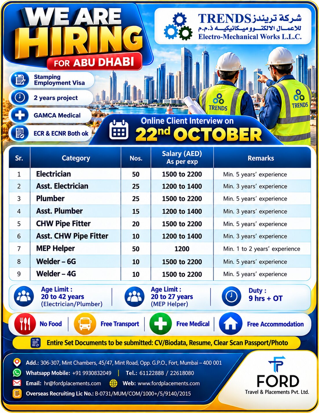 UAE Job Vacancy – Ford Placements