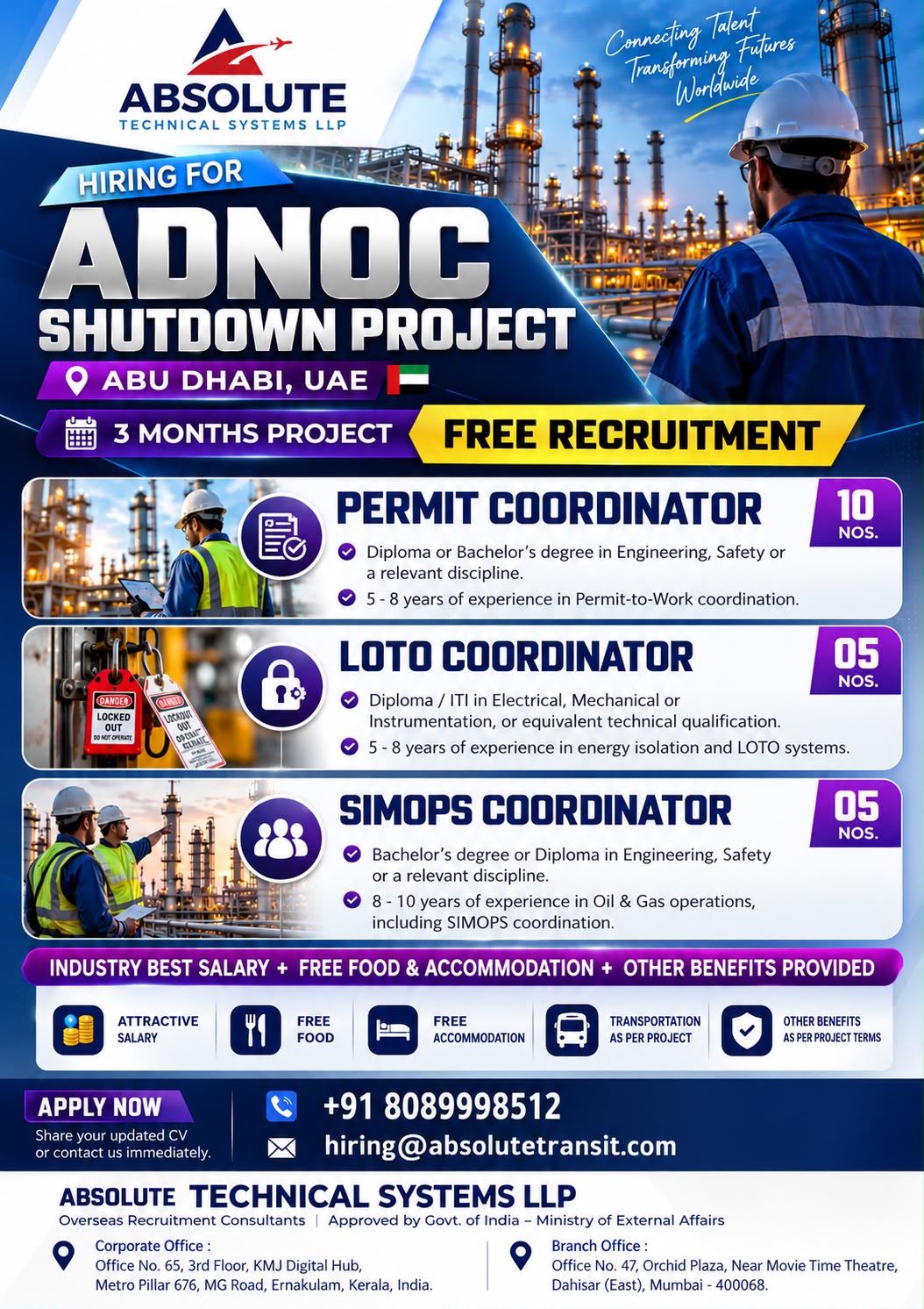 UAE Job Vacancy – ADNOC Shutdown Project