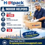 UAE Job Vacancy – Indoor Helpers Required at Hotpack
