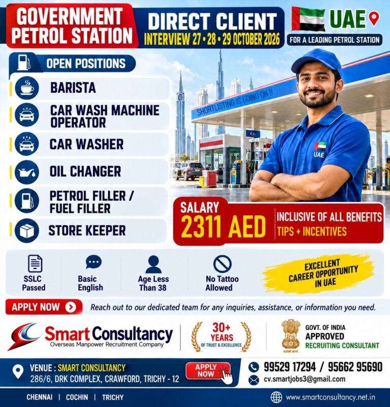 UAE Petrol Station Jobs – Direct Client Interview