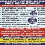 Pipe Fabricator, TIG Welder and Valve Technician Jobs in Abu Dhabi – Client Interview in Mumbai