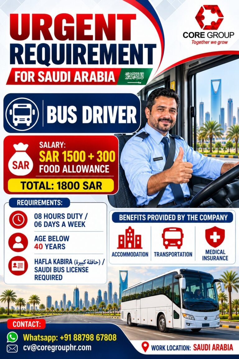 Required Bus Driver for Saudi Arabia :  Hafla Kabira (حافلة كبيرة)
