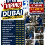 ADNOC PROJECT IN UAE DIRECT CLIENT IN CHENNAI ON 05th SEPTEMBER 2026 @CHENNAI