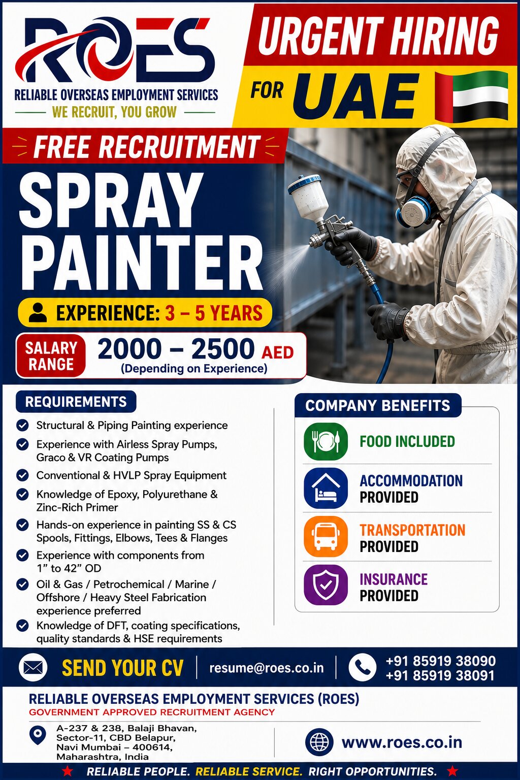 🇦🇪 URGENT HIRING FOR UAE 🇦🇪  🎨 SPRAY PAINTER