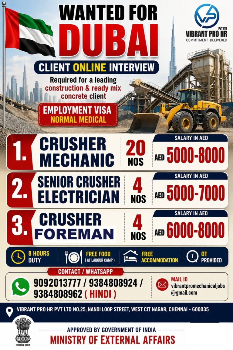 URGENT REQUIREMENT FOR DUBAI 6 URGENT REQUIREMENT FOR DUBAI