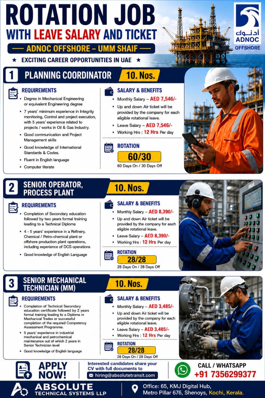 Offshore Rotation Job