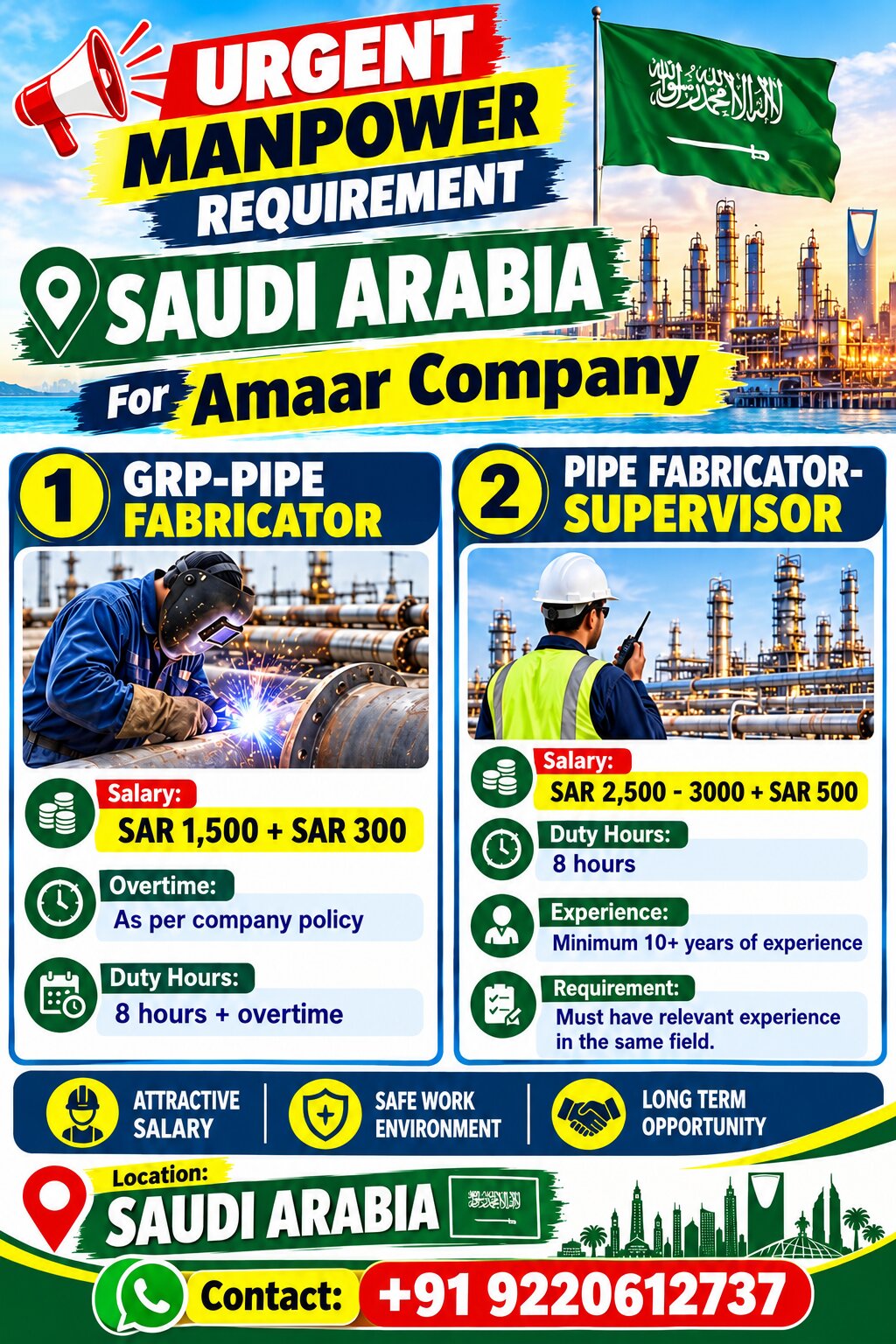 GRP-Pipe Fabricator : : URGENT FOR SAUDI ARABIA