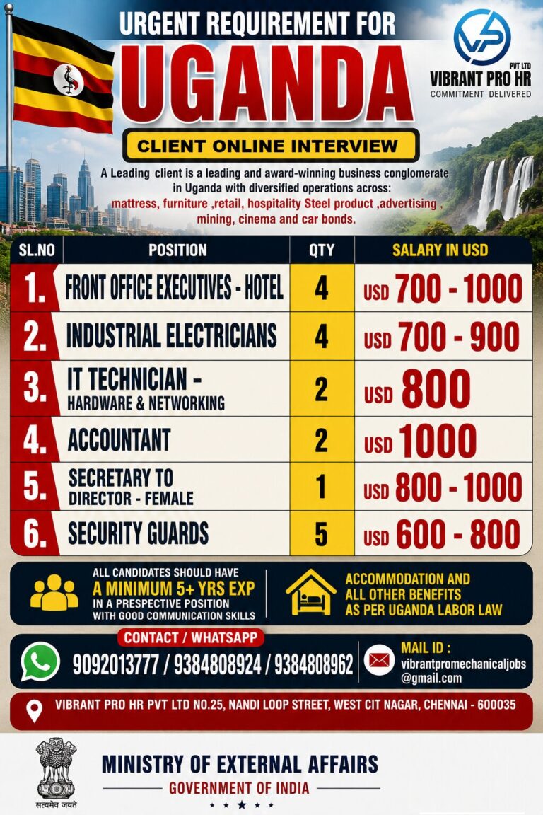 URGENT REQUIREMENT FOR UGANDA