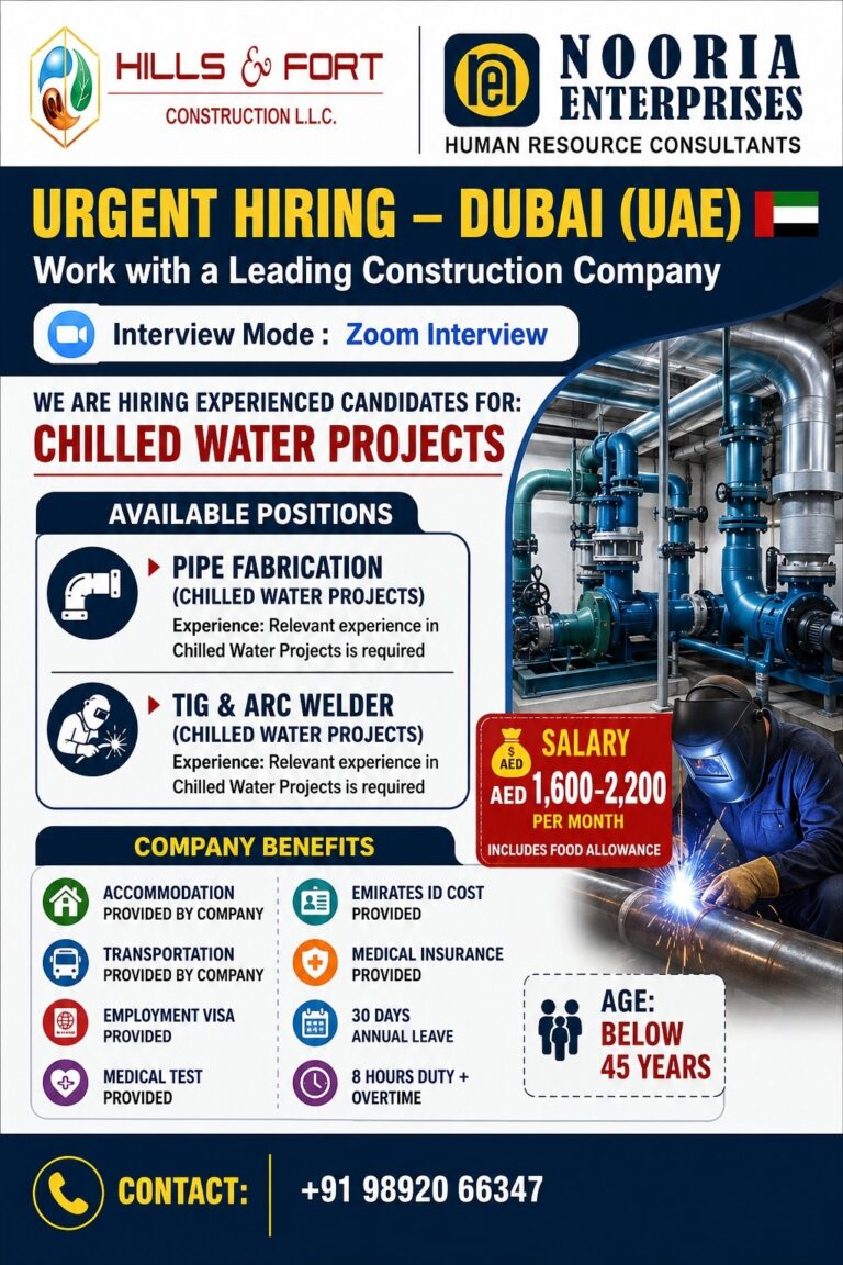 URGENT HIRING – DUBAI (UAE) 2 URGENT HIRING – DUBAI (UAE)