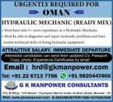 HYDRAULIC MECHANIC (READY MIX)